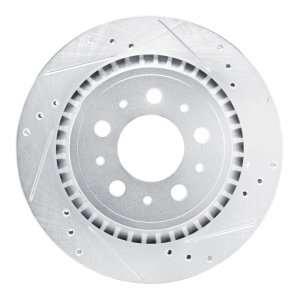 Volvo V70 Brake Rotor (1) - Rear Right - R1 Concepts - Drilled & Slotted - Silver - 2000